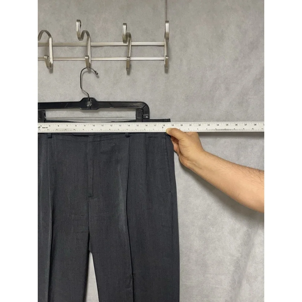 Brooks Brothers Pants Men 37x31 Gray Wool Madison Academia Cuffed Pleated Luxury